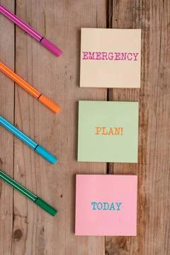 Handwriting text Emergency Plan. Concept meaning actions developed to miti... Stock Photos