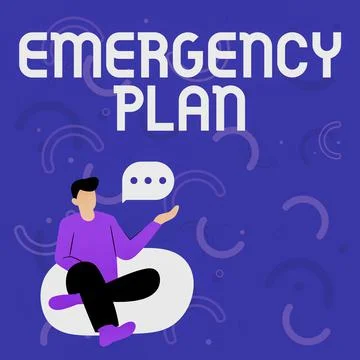 Handwriting text Emergency Plan. Internet Concept Procedures for response to Stock-Illustration