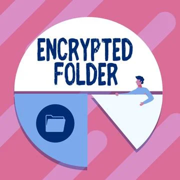 Handwriting text Encrypted Folder. Business idea protect confidential data from Stock Illustration