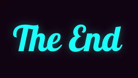 Handwriting Text The End Title Sequence with Neon Glow Effect. Stock Footage 322215522