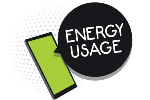 Handwriting text Energy Usage. Concept meaning Amount of energy consumed or used Illustration