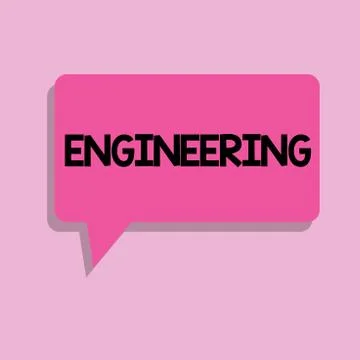 Handwriting text Engineering. Concept meaning Science concerned with design Stock Illustration