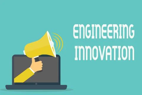 Handwriting text Engineering Innovation. Concept meaning Process expressed in Illustrazione stock