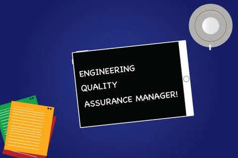 Handwriting text Engineering Quality Assurance Manager. Concept meaning Illustrazione stock