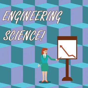 Handwriting text Engineering Science. Concept meaning deal with physical and Stock Illustration