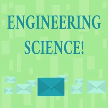 Handwriting text Engineering Science. Concept meaning deal with physical and Ilustración de archivo