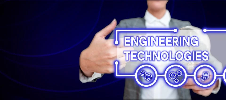 Handwriting text Engineering Technologies. Word Written on deal with physical Stock Photos