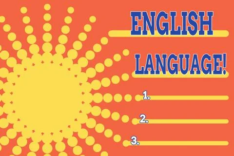 Handwriting text English Language. Concept meaning third spoken native lang in Stock Illustration