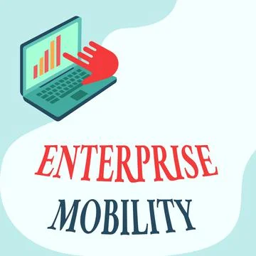 Handwriting text Enterprise Mobility. Concept meaning Employees do jobs remotely Stock Illustration
