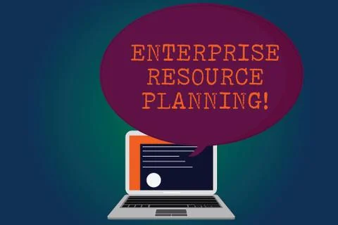 Handwriting text Enterprise Resource Planning. Concept meaning analysisage and Stock Illustration