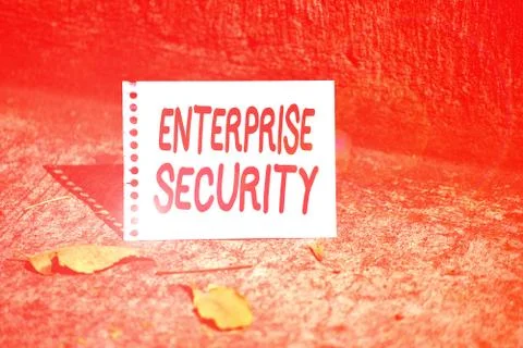 Handwriting text Enterprise Security. Concept meaning decreasing the risk of Stock Photos