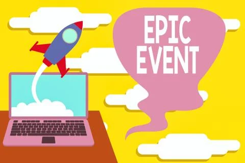 Handwriting text Epic Event. Concept meaning pertaining to a long poetic Stock Illustration