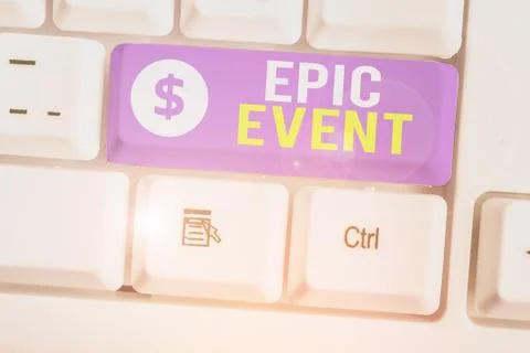 Handwriting text Epic Event. Concept meaning pertaining to a long poetic Stock Photos