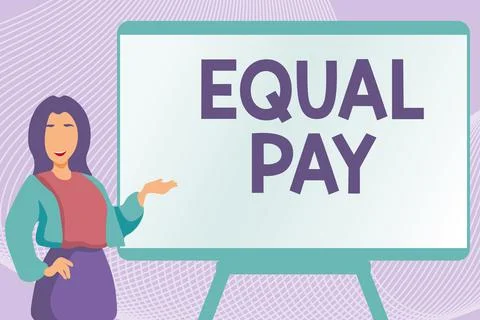 Handwriting text Equal Pay. Word for Rights that individuals in the same Illustrazione stock