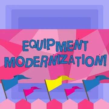 Handwriting text Equipment Modernization. Concept meaning changing product se Illustrazione stock
