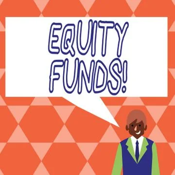 Handwriting text Equity Funds. Concept meaning Investors enjoys great benefits Stock Illustration