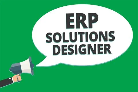 Handwriting text Erp Solutions Designer. Concept meaning elegant optimized mo 스톡 일러스트
