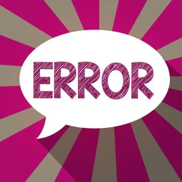 Handwriting text Error. Concept meaning mistake Condition of being wrong in c Stock-Illustration