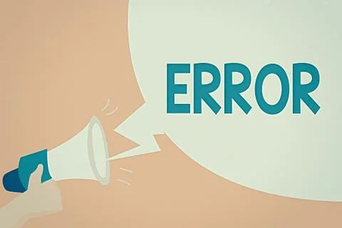 Handwriting text Error. Concept meaning state or condition of being wrong in Stock Illustration