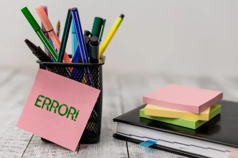 Handwriting text Error. Concept meaning state or condition of being wrong in 스톡 사진