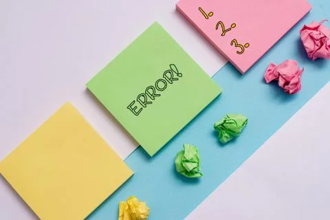 Handwriting text Error. Concept meaning state or condition of being wrong in 스톡 사진