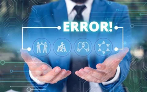 Handwriting text Error. Concept meaning state or condition of being wrong in 스톡 사진
