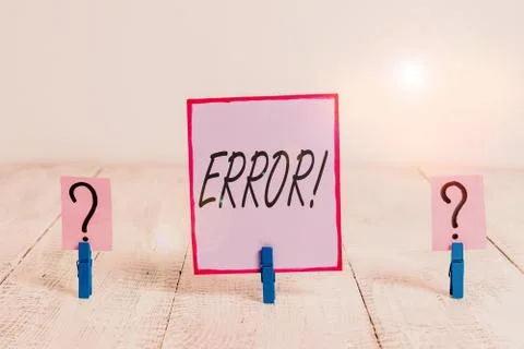 Handwriting text Error. Concept meaning state or condition of being wrong in Foto stock