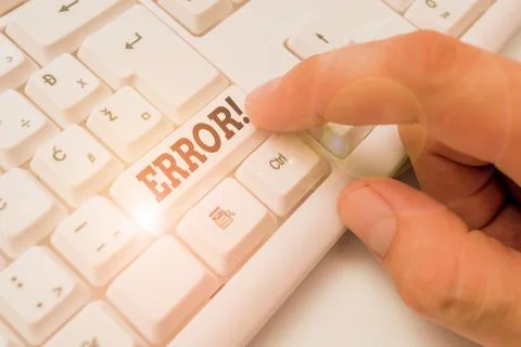 Handwriting text Error. Concept meaning state or condition of being wrong in Stock Photos