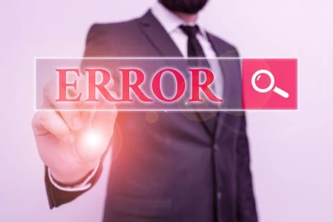 Handwriting text Error. Concept meaning mistake Condition of being wrong in Foto stock
