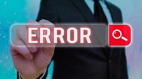Handwriting text Error. Concept meaning state or condition of being wrong in Foto stock