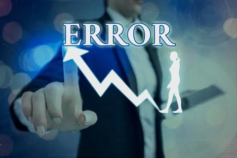 Handwriting text Error. Concept meaning state or condition of being wrong in Foto stock