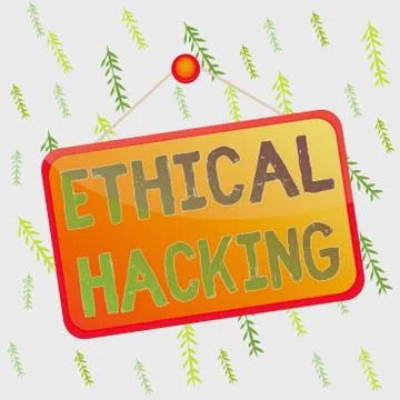 Handwriting text Ethical Hacking. Concept meaning act of locating weaknesses and 스톡 일러스트