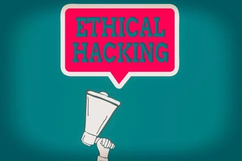Handwriting text Ethical Hacking. Concept meaning a legal attempt of cracking a イラスト素材