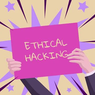 Handwriting text Ethical Hacking. Internet Concept act of locating weaknesses イラスト素材