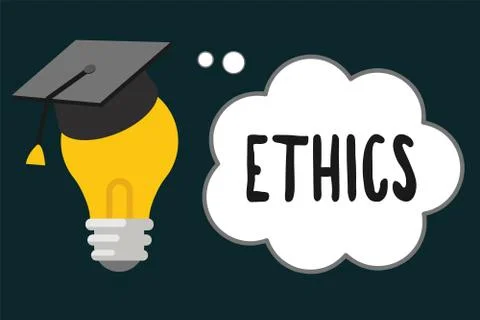 Handwriting text Ethics. Concept meaning moral principles that govern person  Stock Illustration