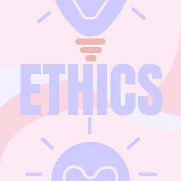 Handwriting text Ethics. Word Written on the moral philosophy or code of morals Stock Illustration