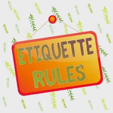 Handwriting text Etiquette Rules. Concept meaning customs that control accepted イラスト素材