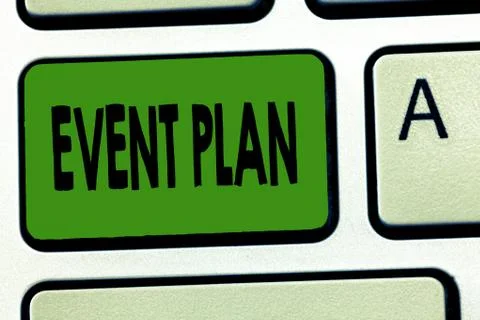 Handwriting text Event Plan. Concept meaning Process of analysisaging a project Foto stock