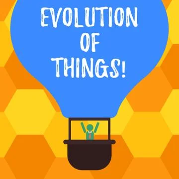 Handwriting text Evolution Of Things. Concept meaning process gradual change 스톡 일러스트