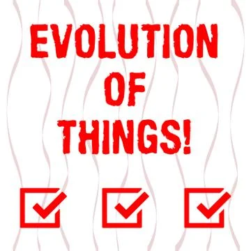 Handwriting text Evolution Of Things. Concept meaning process gradual change 스톡 일러스트