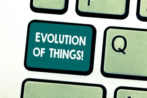 Handwriting text Evolution Of Things. Concept meaning process gradual change Stock Photos