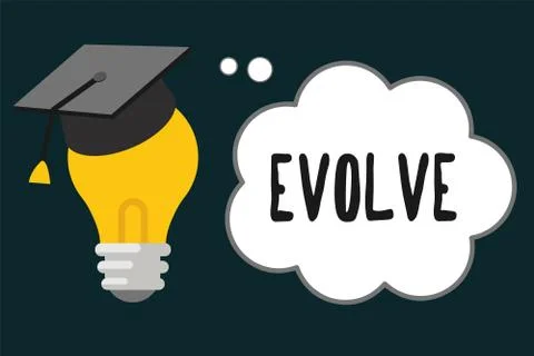 Handwriting text Evolve. Concept meaning develop gradually Improve your skill イラスト素材