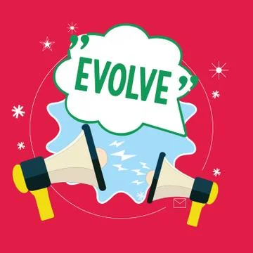 Handwriting text Evolve. Concept meaning develop gradually Improve your skills 스톡 일러스트
