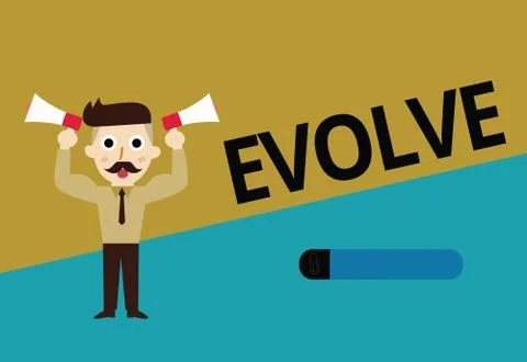 Handwriting text Evolve. Concept meaning develop gradually Improve your skills Stockillustratie
