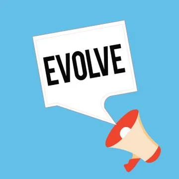 Handwriting text Evolve. Concept meaning develop gradually Improve your skills Stock Illustration