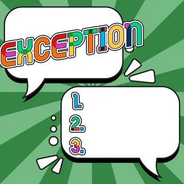 Handwriting text Exception. Business overview person or thing that is excluded Stock Illustration