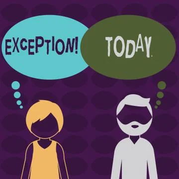 Handwriting text Exception. Concept meaning Person or thing that is excluded Stock Illustration