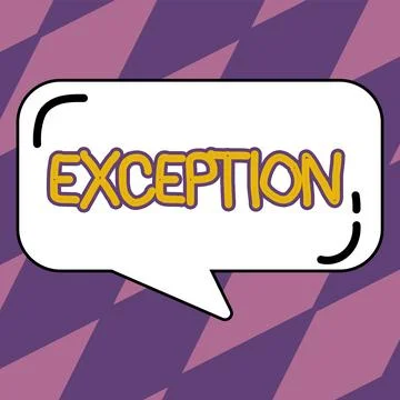 Handwriting text Exception. Concept meaning person or thing that is excluded Stock Illustration