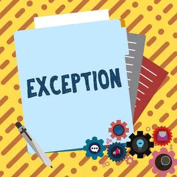 Handwriting text Exception. Concept meaning person or thing that is excluded Stock Illustration