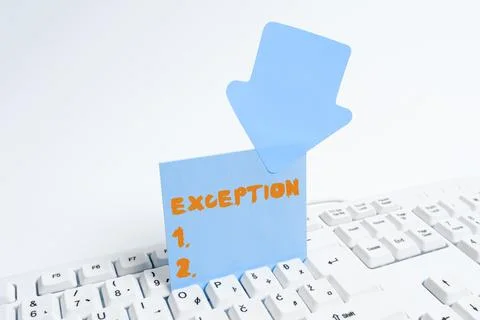 Handwriting text Exception. Word for person or thing that is excluded from Stock Illustration